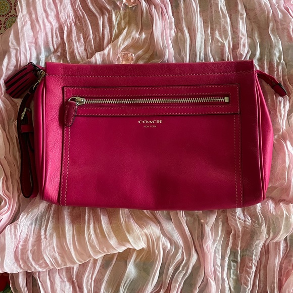 Coach Handbags - Coach Pink Leather Wristlet